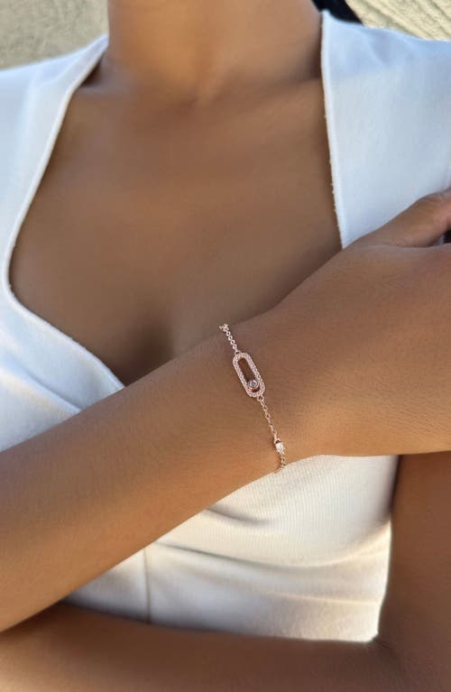 Adornia Dancing Cubic Zirconia Chain Bracelet In Pink