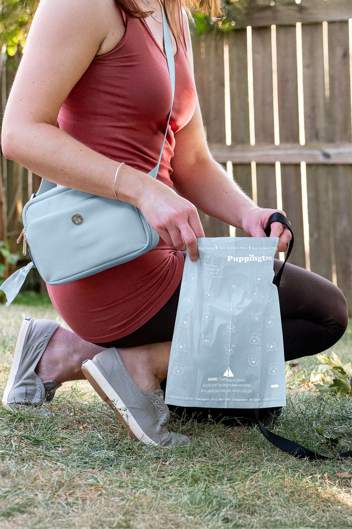 Walk Star Kit 3-in-1 Dog Walk Bag plus Matching 90 Refill Dog Poop Bags, Alternate, color, Ice Blue