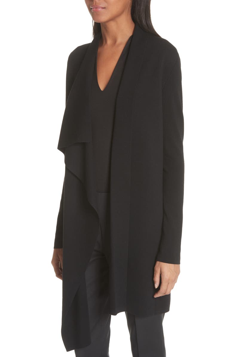 Akris Draped Wool Cardigan, Alternate, color,