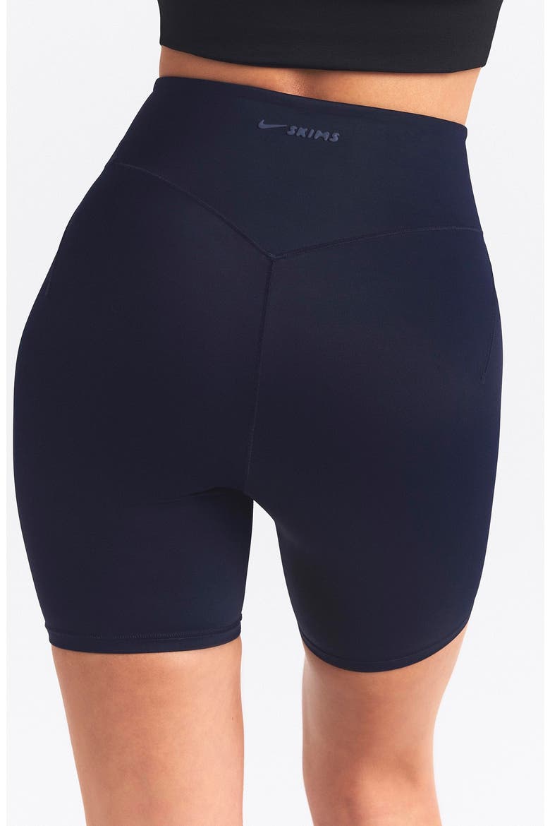Bonded Waist Bike Shorts, Alternate, color, NAVY