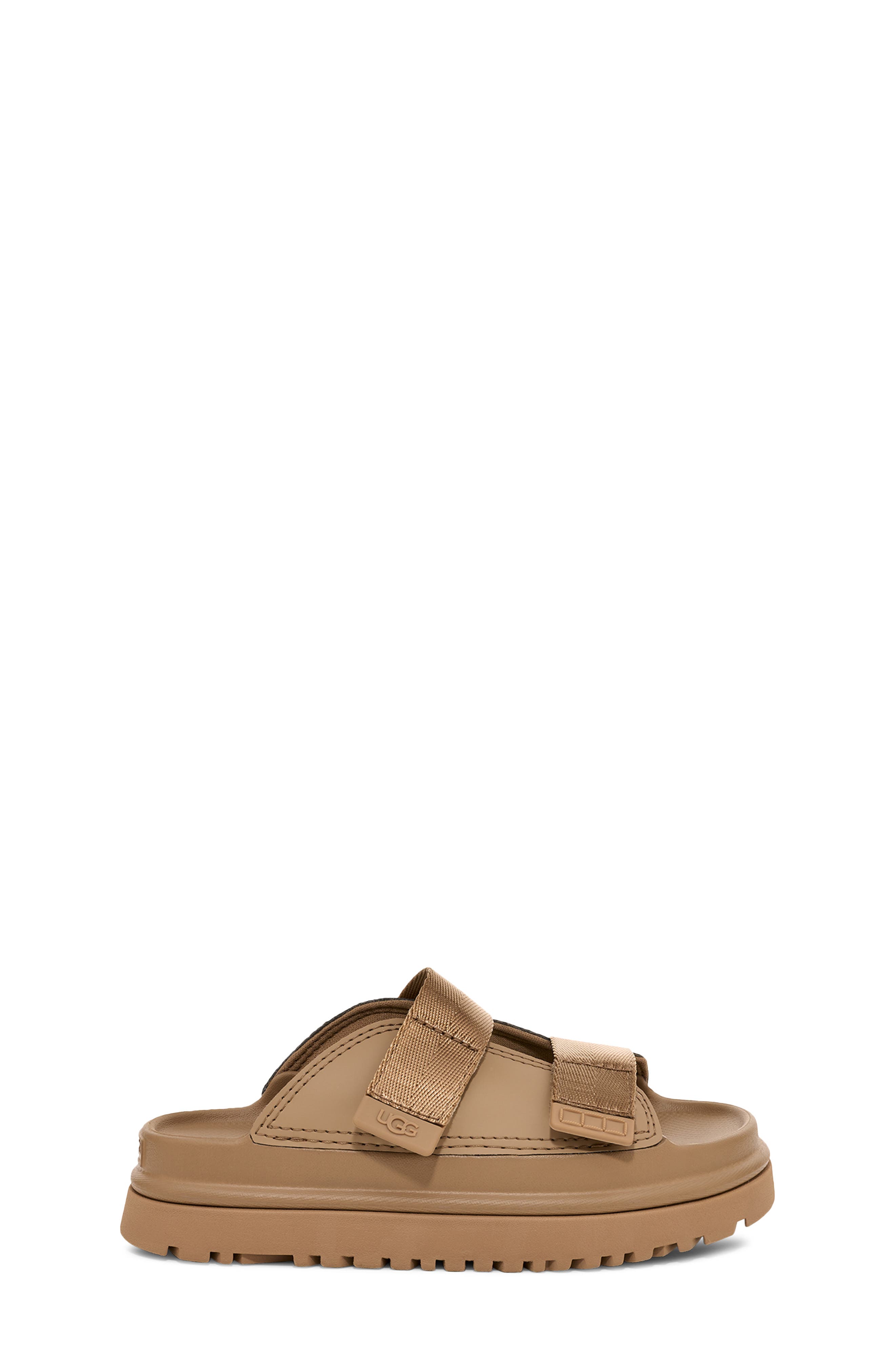 UGG<sup>®</sup> Kids' GoldenGlow Slide Sandal, Alternate, color, Dark Sand