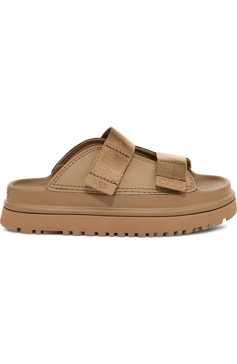 UGG<sup>®</sup> Kids' GoldenGlow Slide Sandal, Alternate, color, Dark Sand