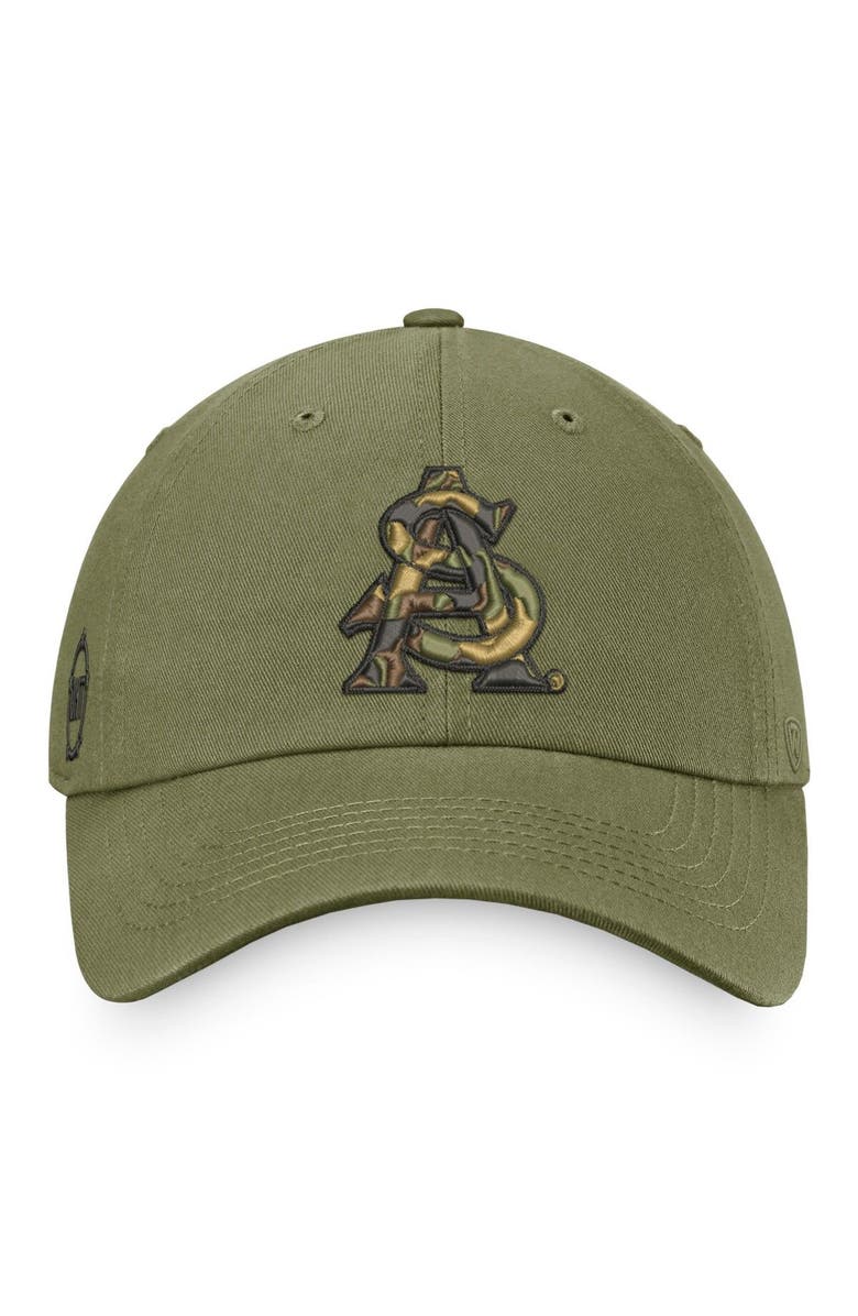 TOP OF THE WORLD Men's Top of the World Olive Arizona State Sun Devils OHT Military Appreciation Unit Adjustable Hat, Alternate, color,