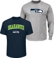 FANATICS Men's Fanatics  Navy/Heather Gray Seattle Seahawks Big & Tall 2-Pack T-Shirt Set