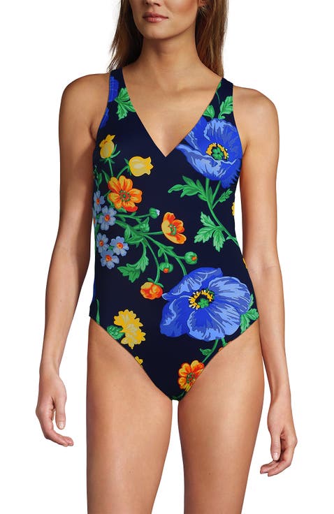 Tugless V-Neck High Leg One Piece Swimsuit