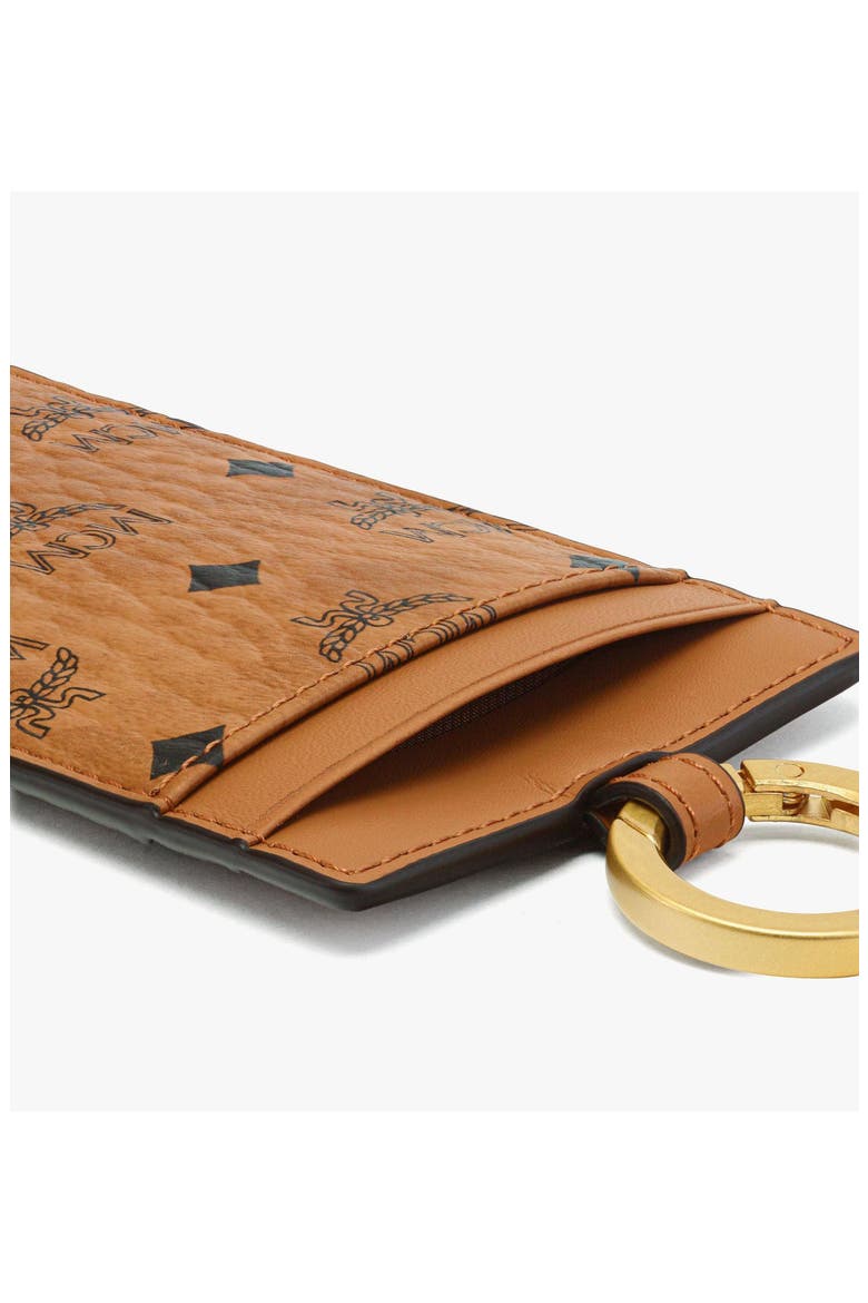Lanyard ID Card Holder in Visetos, Alternate, color, Cognac