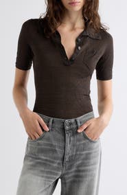 Acne Studios Kier Krinkel Silk Blend Polo