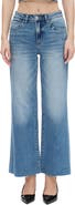 Bayeas Raw Hem Mid Rise Wide Leg Jeans