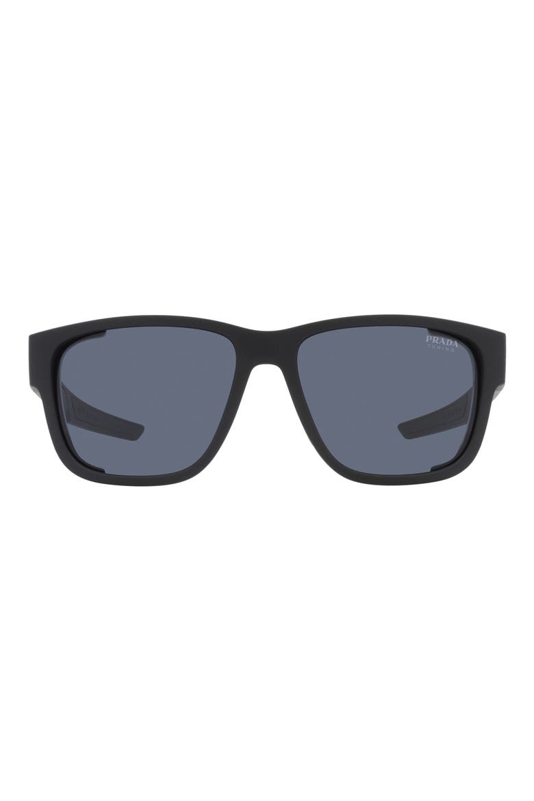 59mm Pillow Sunglasses, Main, color, RUBBER BLACK