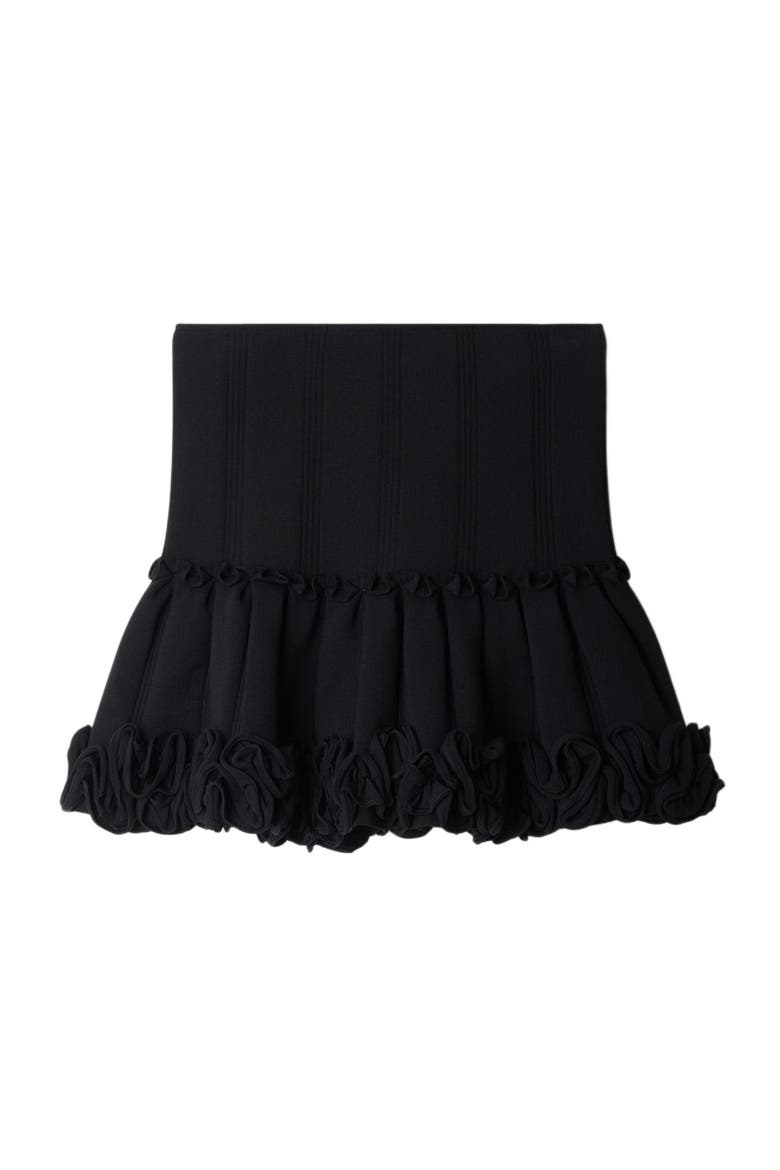 Short ribbed knit skirt, Alternate, color, Black