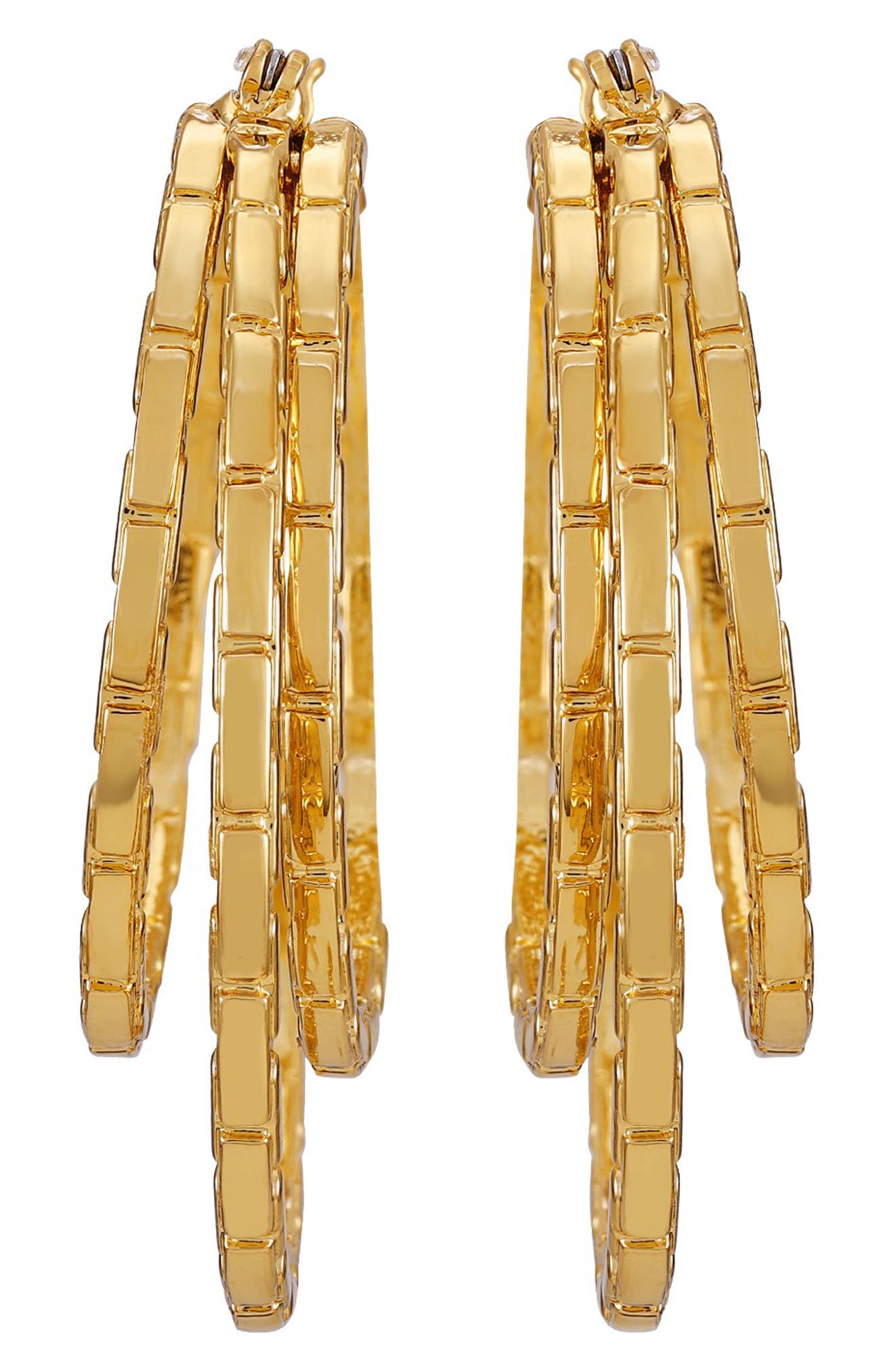 Vince Camuto Textured Layered Triple Hoop Earrings