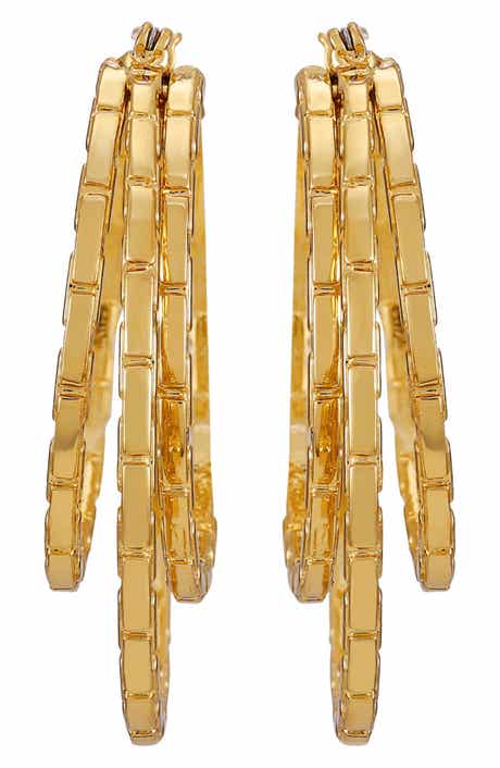 Vince Camuto Textured Layered Triple Hoop Earrings