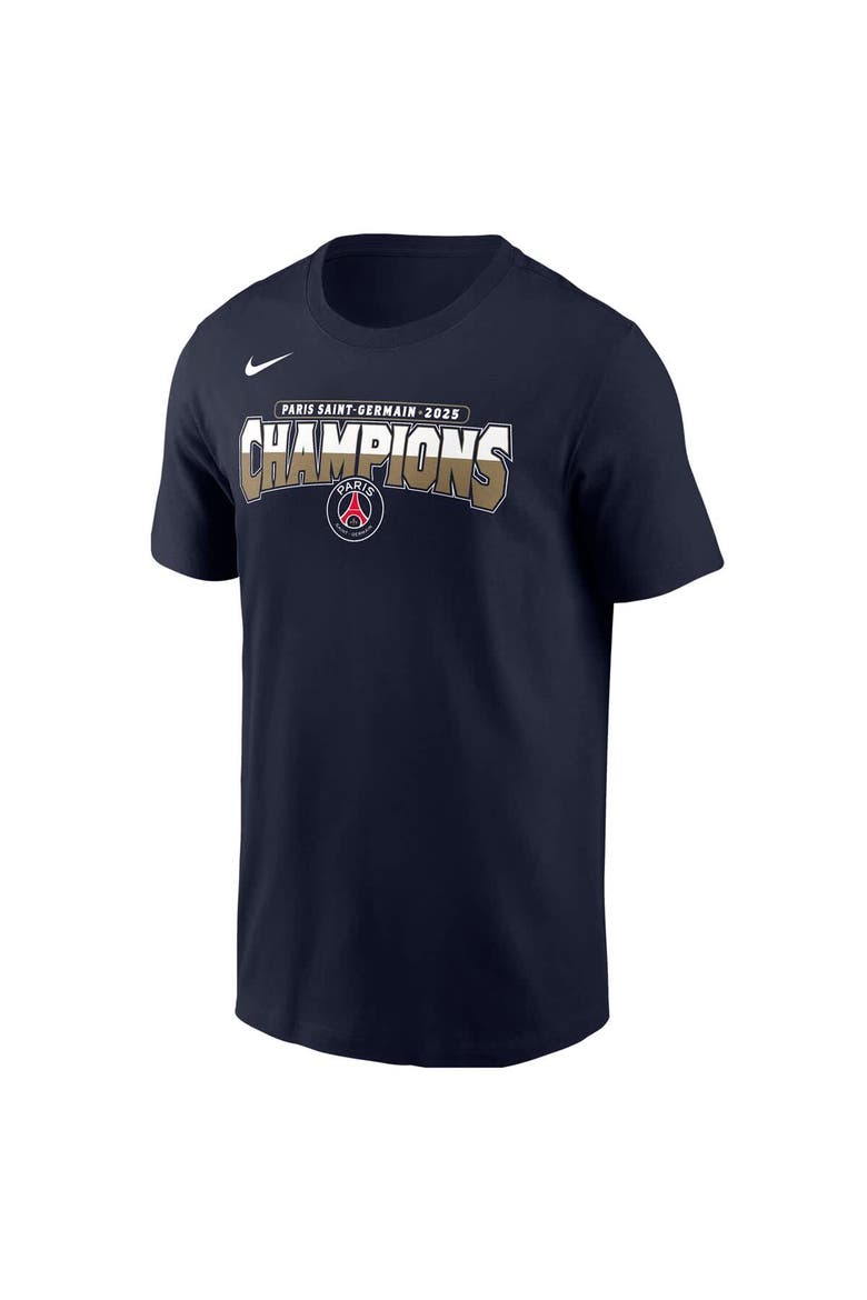 Men's Nike Navy Paris Saint-Germain 2025 Champions League Winners Core T-Shirt, Alternate, color, Navy