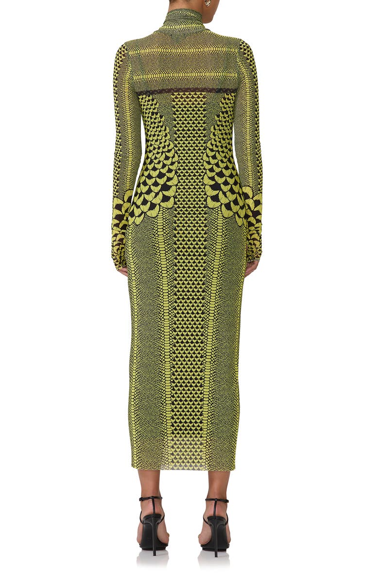 AFRM Shailene Mixed Print Long Sleeve Mesh Dress, Alternate, color, 