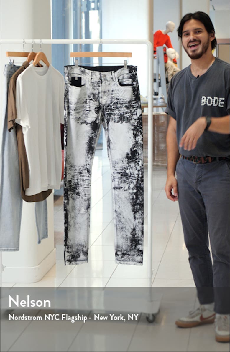 Painted Stretch Denim Skinny Jeans, sales video thumbnail