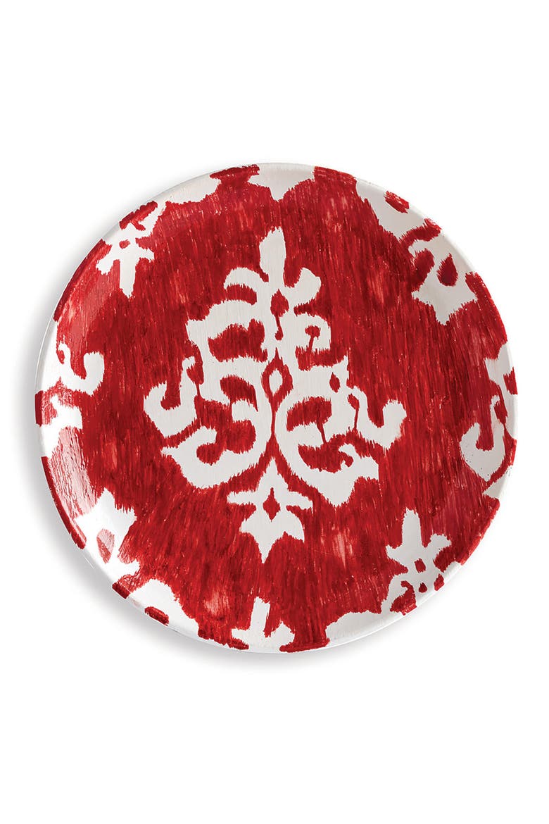 Ikat Plate 14", Main, color, Red