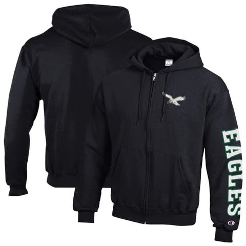 Men's Champion  Black Philadelphia Eagles Powerblend Fleece Full-Zip Hoodie