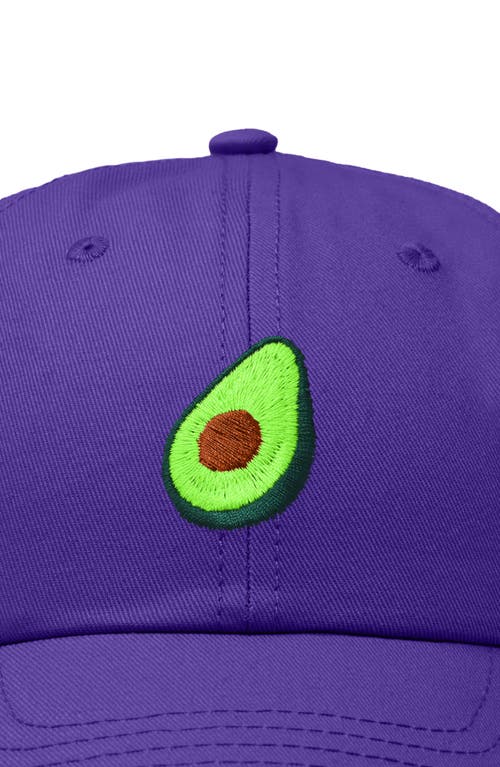 Dalix Avocado Embroidered Food Hat In Purple