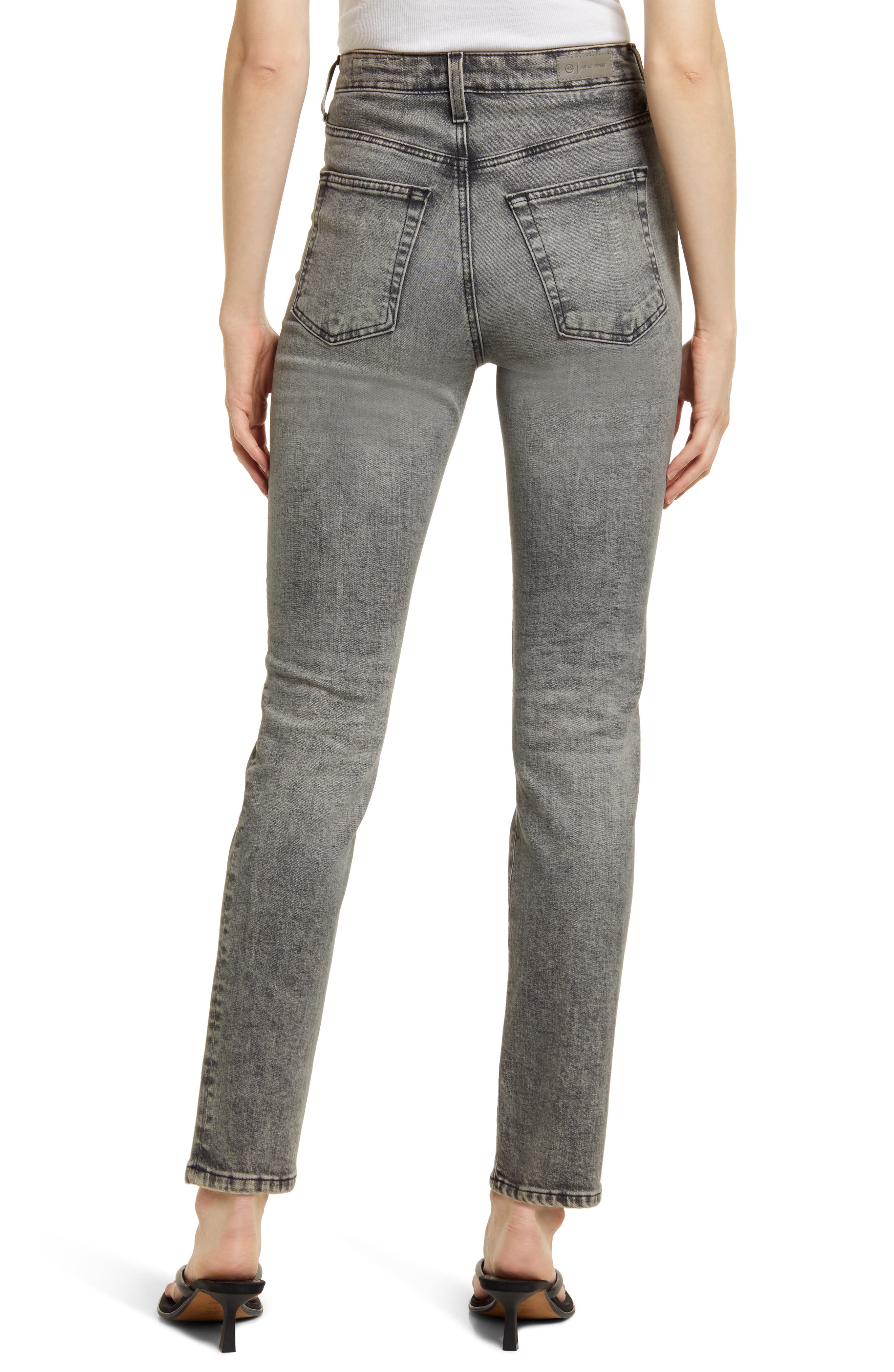 Alexxis High Waist Slim Straight Leg Jeans