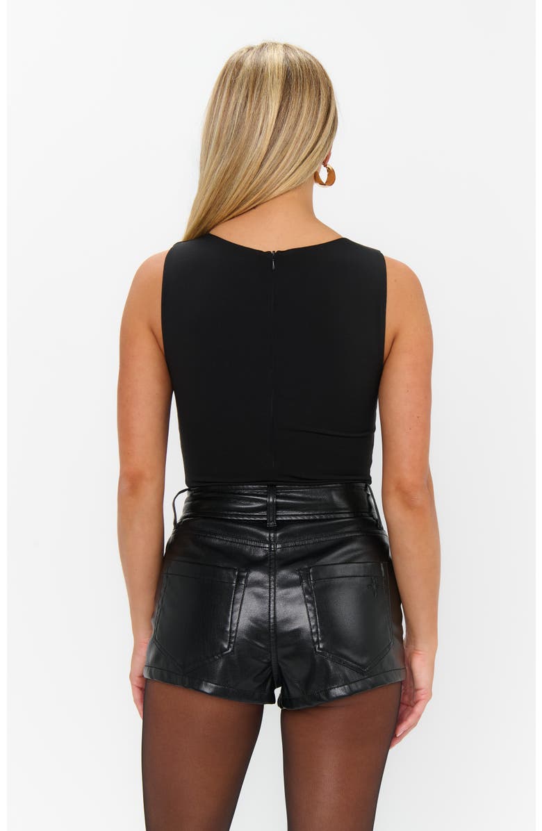 Show Me Your Mumu Asher Shorts, Alternate, color, Black Faux Leather