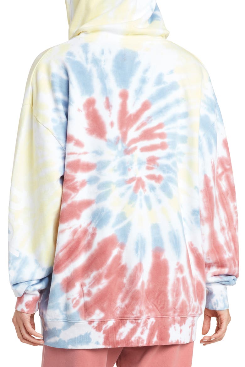 Tie Dye Oversize Hoodie, Alternate, color, APRICOT