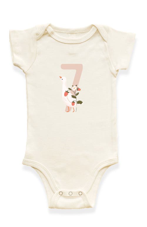 Tenth & Pine Kids'  Goose Monthly Milestones Short Sleeve Organic Baby Bodysuit