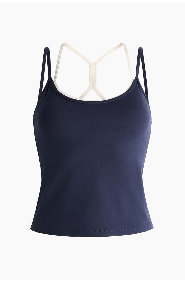H&M Integral-bra Sports Top With Softmove, Main, color, Navy Blue