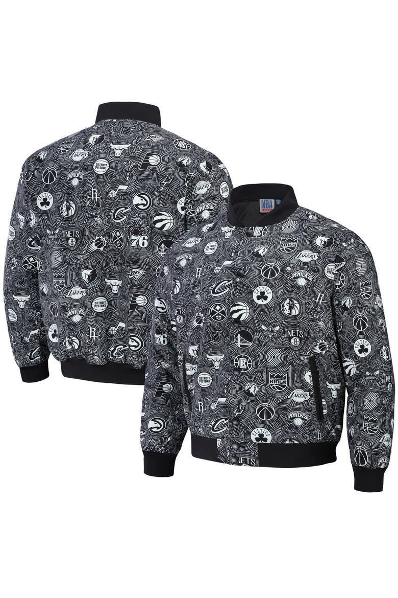 Men's NBA x Staple Black All Teams Fusion Full-Snap Jacket, Alternate, color, Black