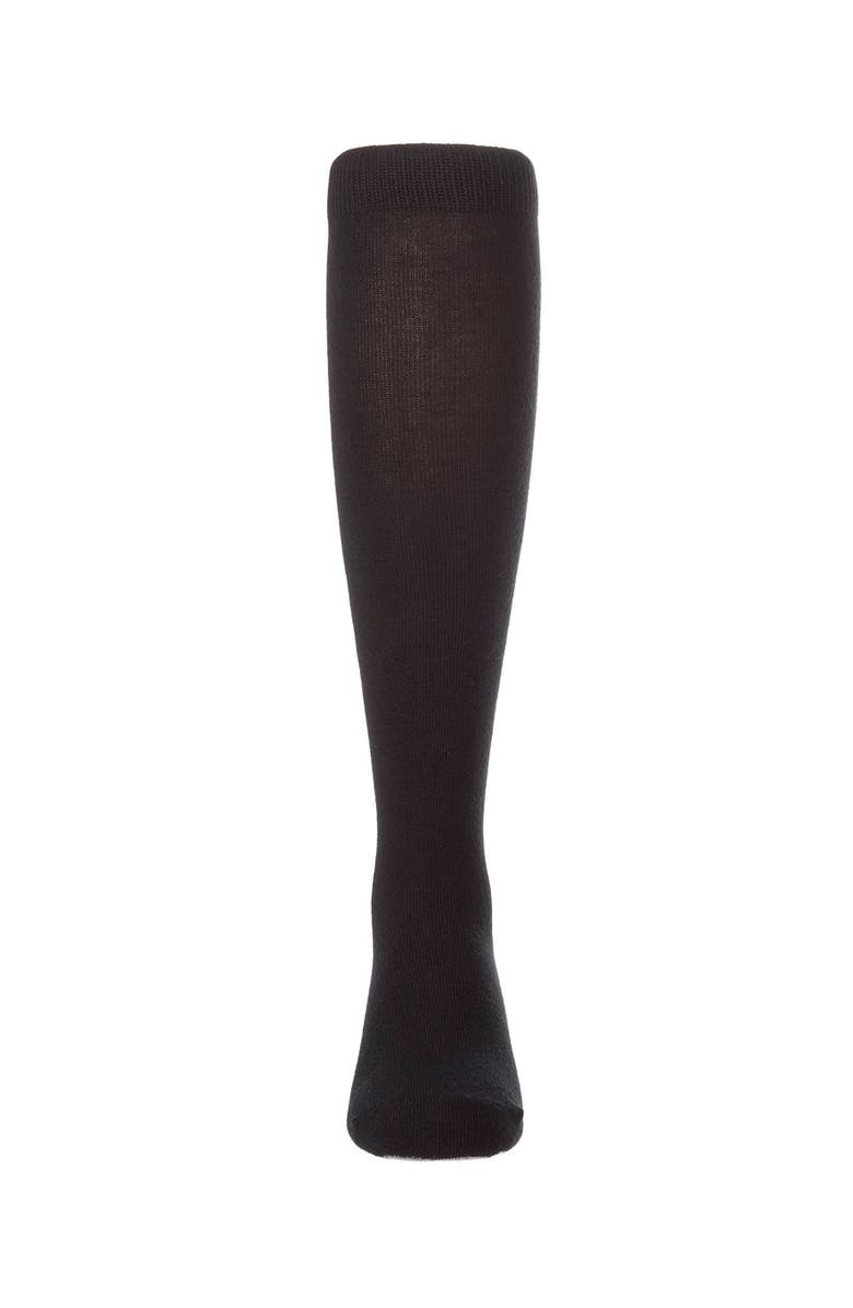 MeMoi Back Bow Trimmed Knee Sock, Alternate, color, Black