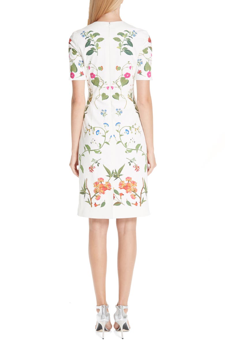 Oscar de la Renta Garden Print Sheath Dress, Alternate, color, 