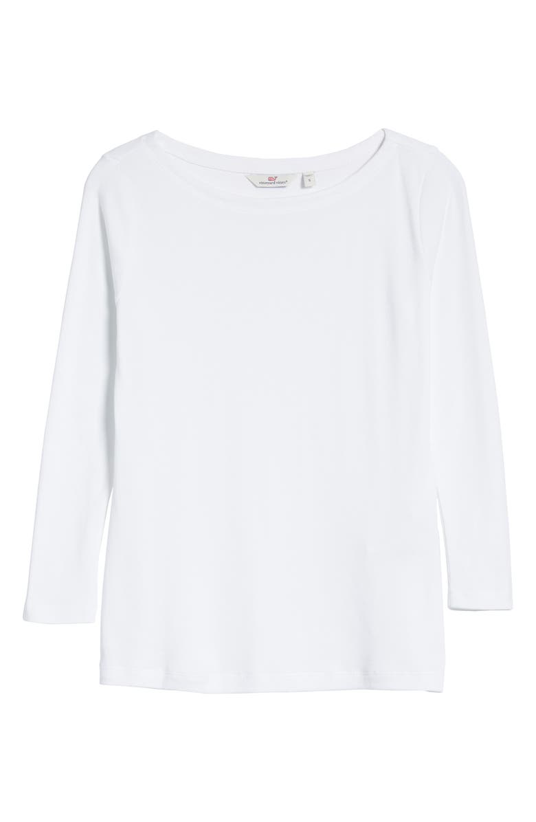 vineyard vines Simple Boatneck Top, Alternate, color, White Cap