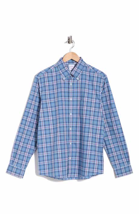 Brooks Brothers Plaid Long Sleeve Cotton Button-Down Shirt