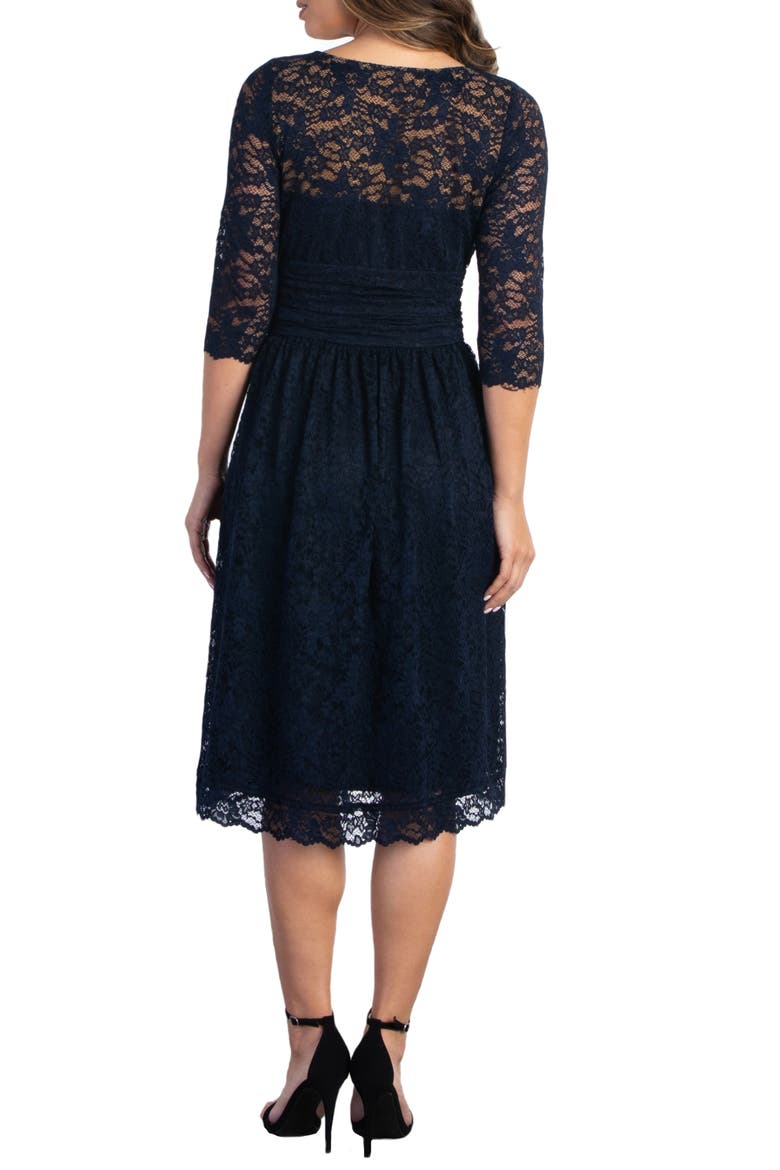 Luna Lace Cocktail Dress, Alternate, color, INDIGO BLUE