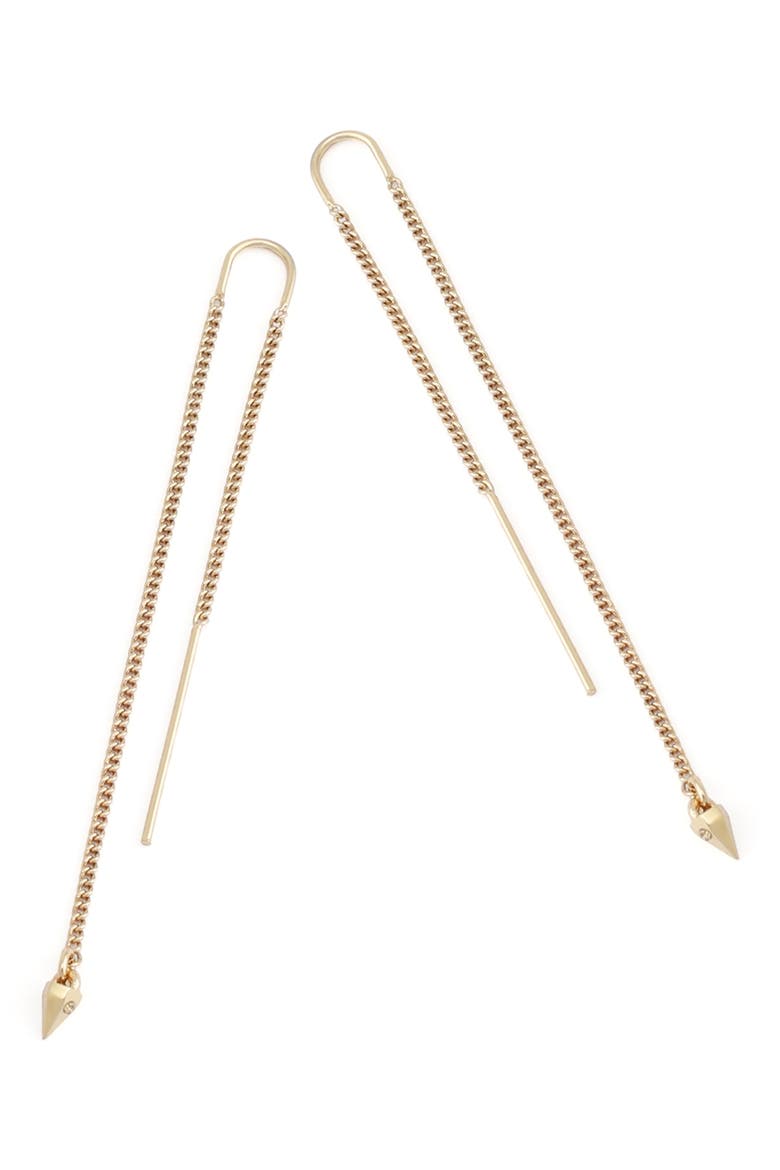 Pyramid Threader Earrings, Alternate, color, SHINY GOLD