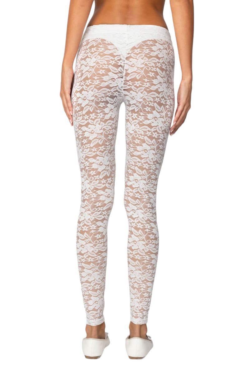 Sheer Lace Leggings, Alternate, color, WHITE