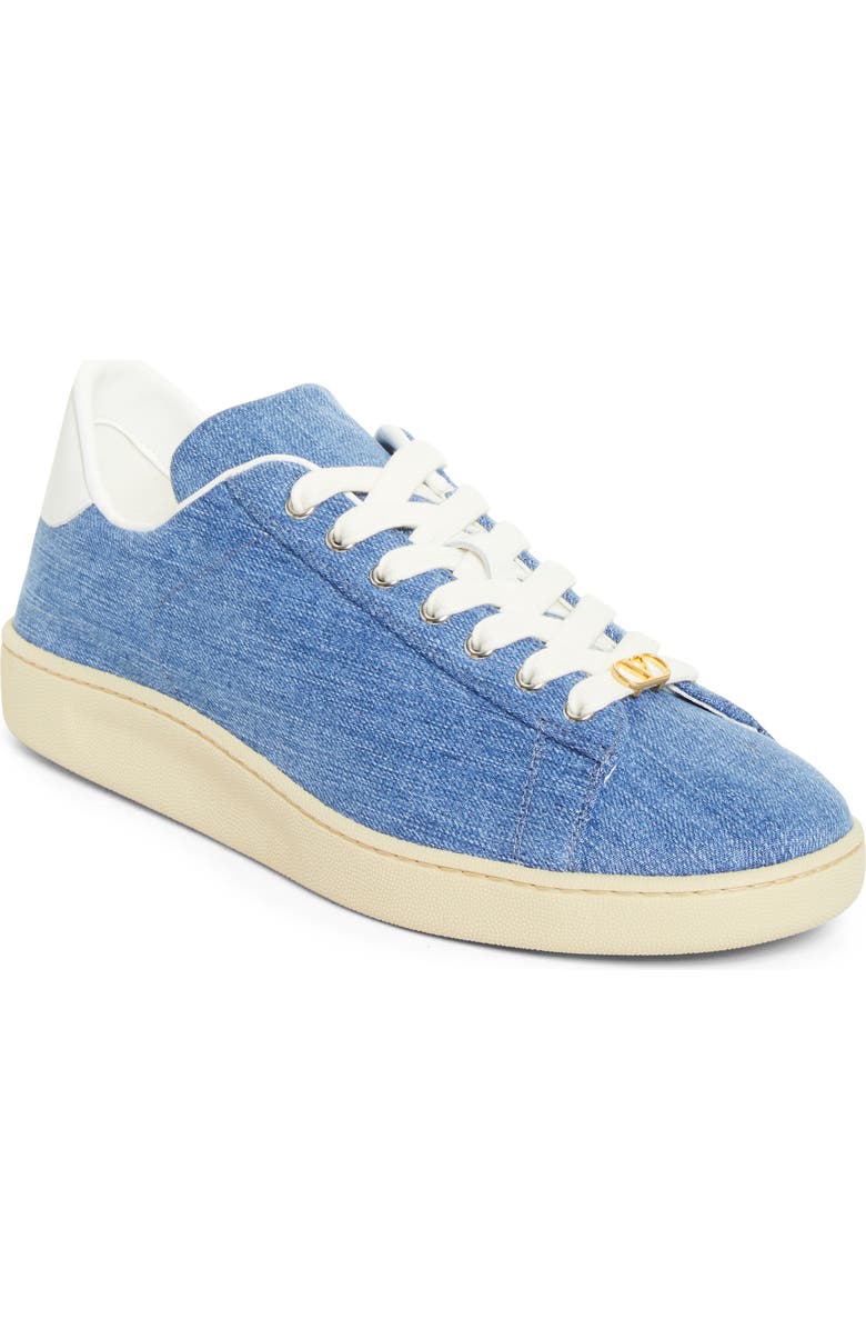 Valentino Garavani Royco Denim Low Top Sneaker, Main, color, Blue Multi