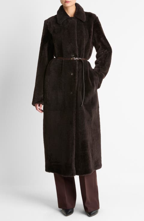 Long Genuine Shearling Coat