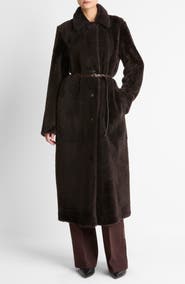 Vince Long Genuine Shearling Coat