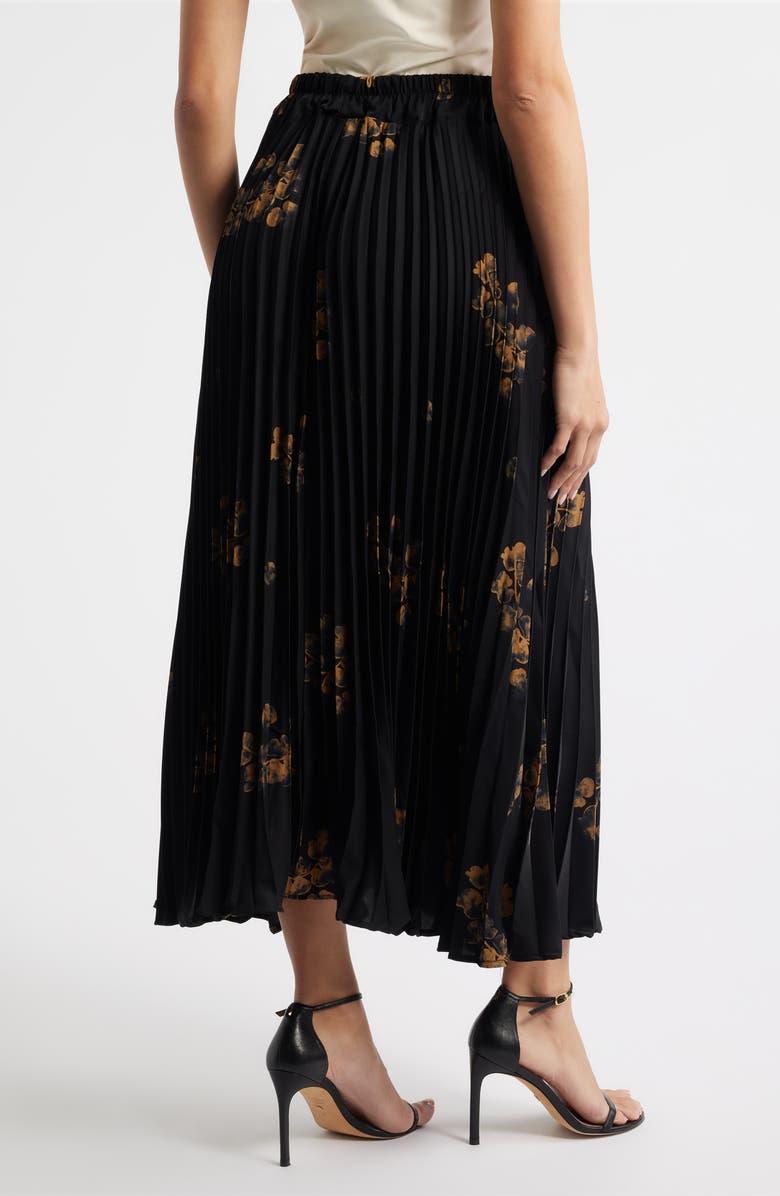 NIKKI LUND Alessandra Pleated Midi Skirt, Alternate, color, Black
