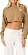 O'Neill Palm Raw Edge Cropped Fleece Sweatshirt