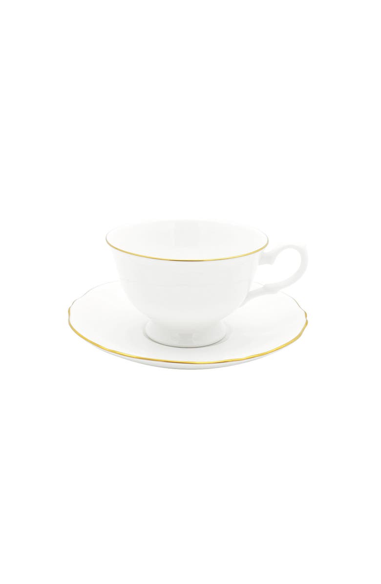 Twig New York Amelie Tea Cup & Saucer, Main, color, Brushed Gold