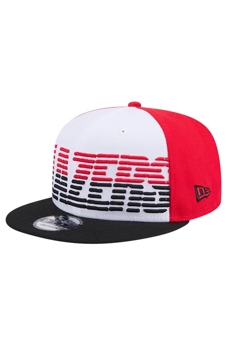 New Era Men's New Era White/Black Portland Trail Blazers Throwback Gradient Tech Font 9FIFTY Snapback Hat, Alternate, color, 