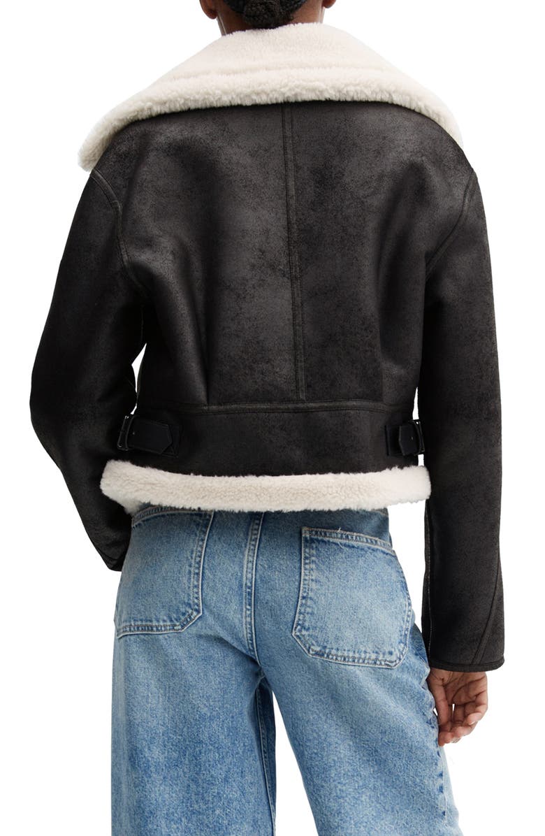 MANGO Splash Faux Shearling Jacket, Alternate, color, 