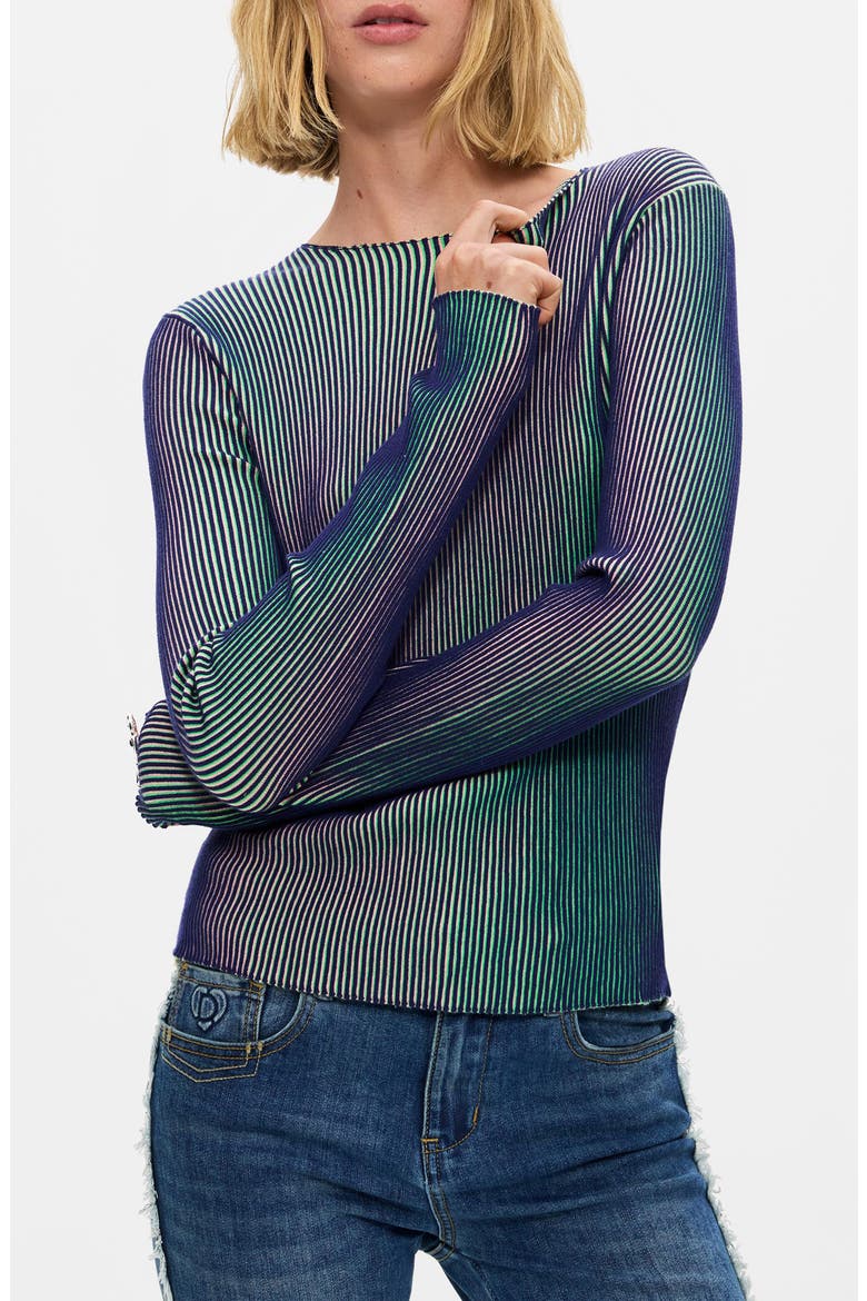 Gradient Rib Sweater, Main, color, BLUE