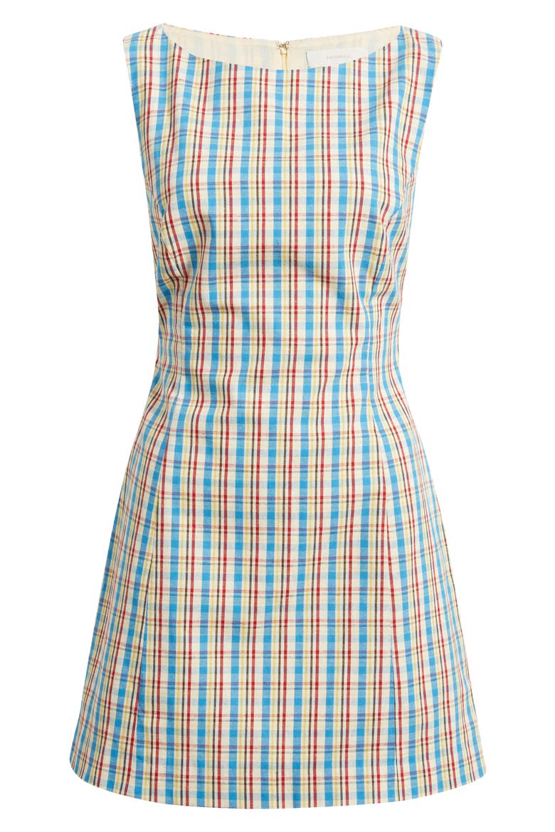 Lydie Check Cotton & Linen Minidress, Alternate, color, SOFIA CHECK