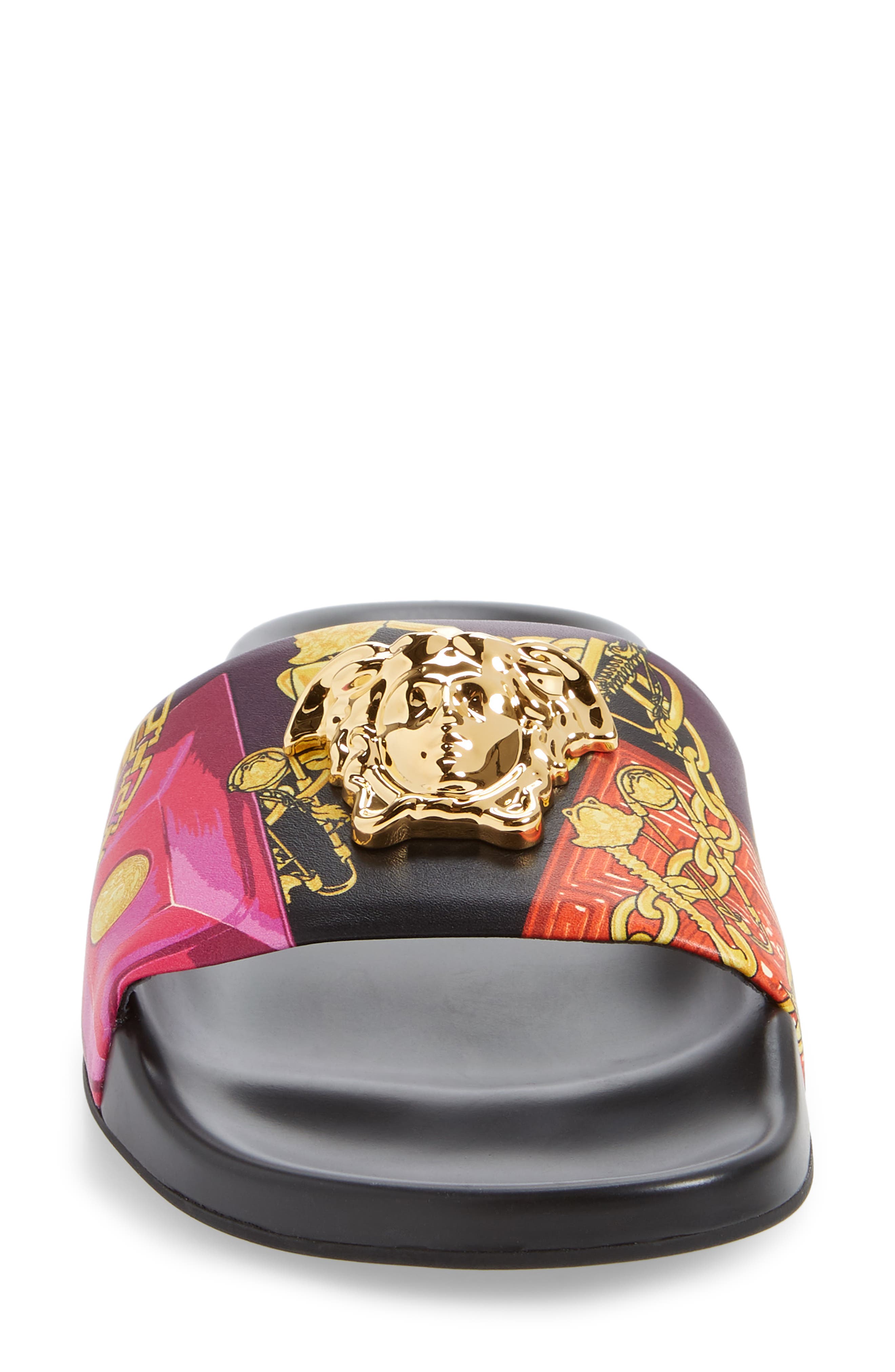 Versace Medusa Pool Slide Sandal, Alternate, color, 