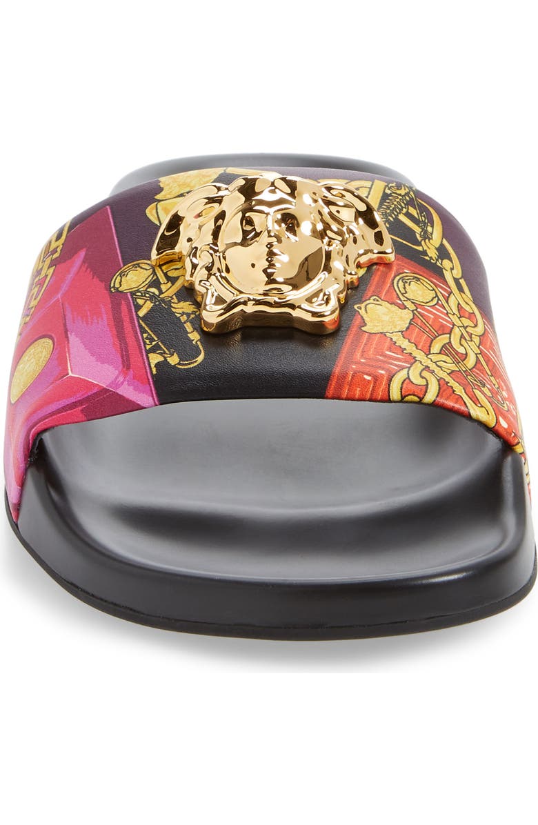 Versace Medusa Pool Slide Sandal, Alternate, color,