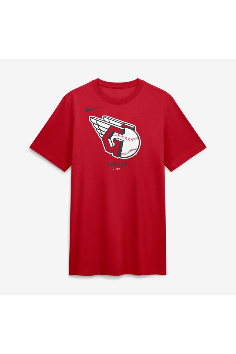 Men's Nike  Red Cleveland Guardians Tri-Blend Logo T-Shirt, Alternate, color, Red