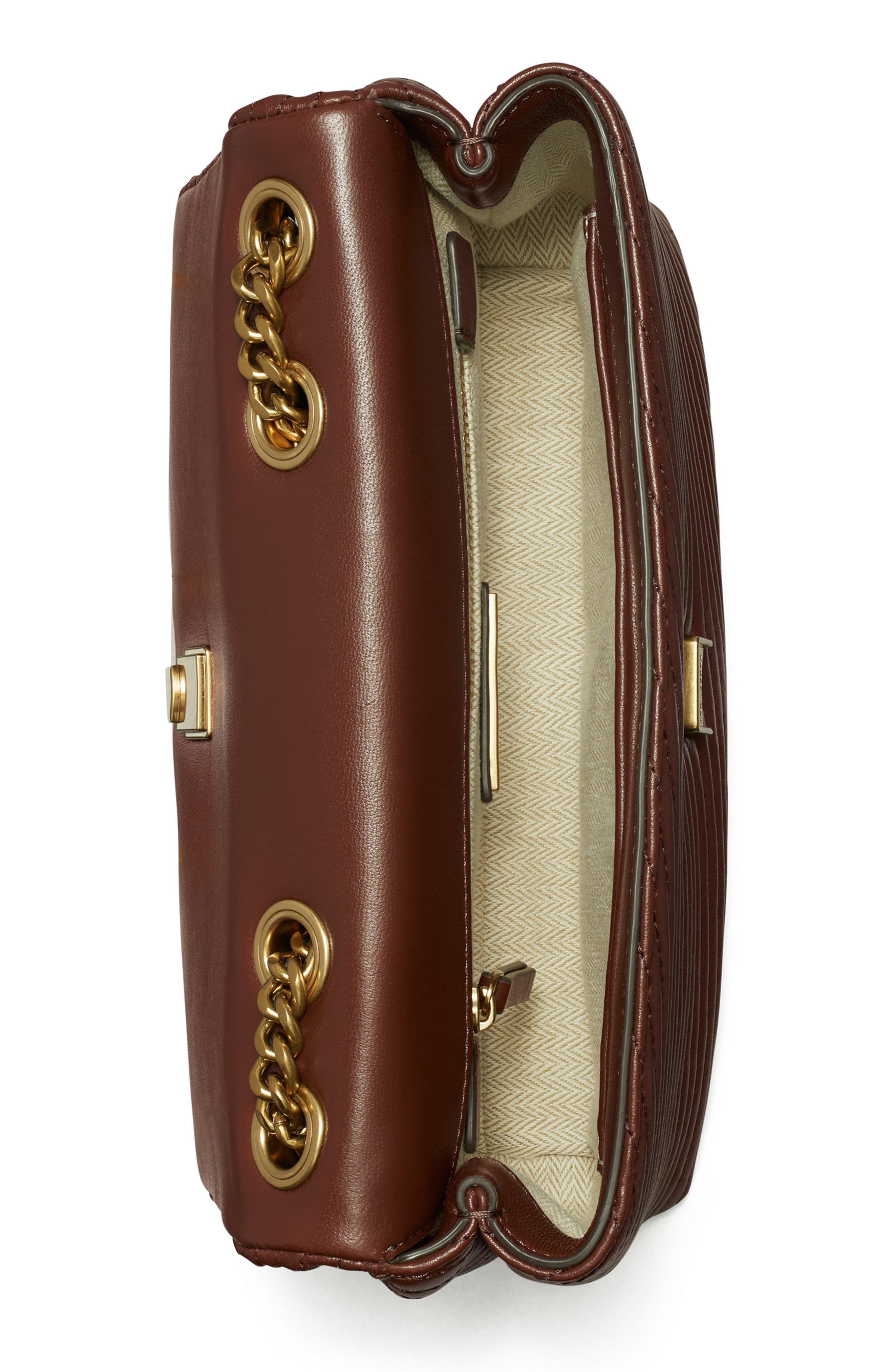 Tory Burch Small Kira Moto Quilted Leather Convertible Crossbody Bag, Alternate, color, 