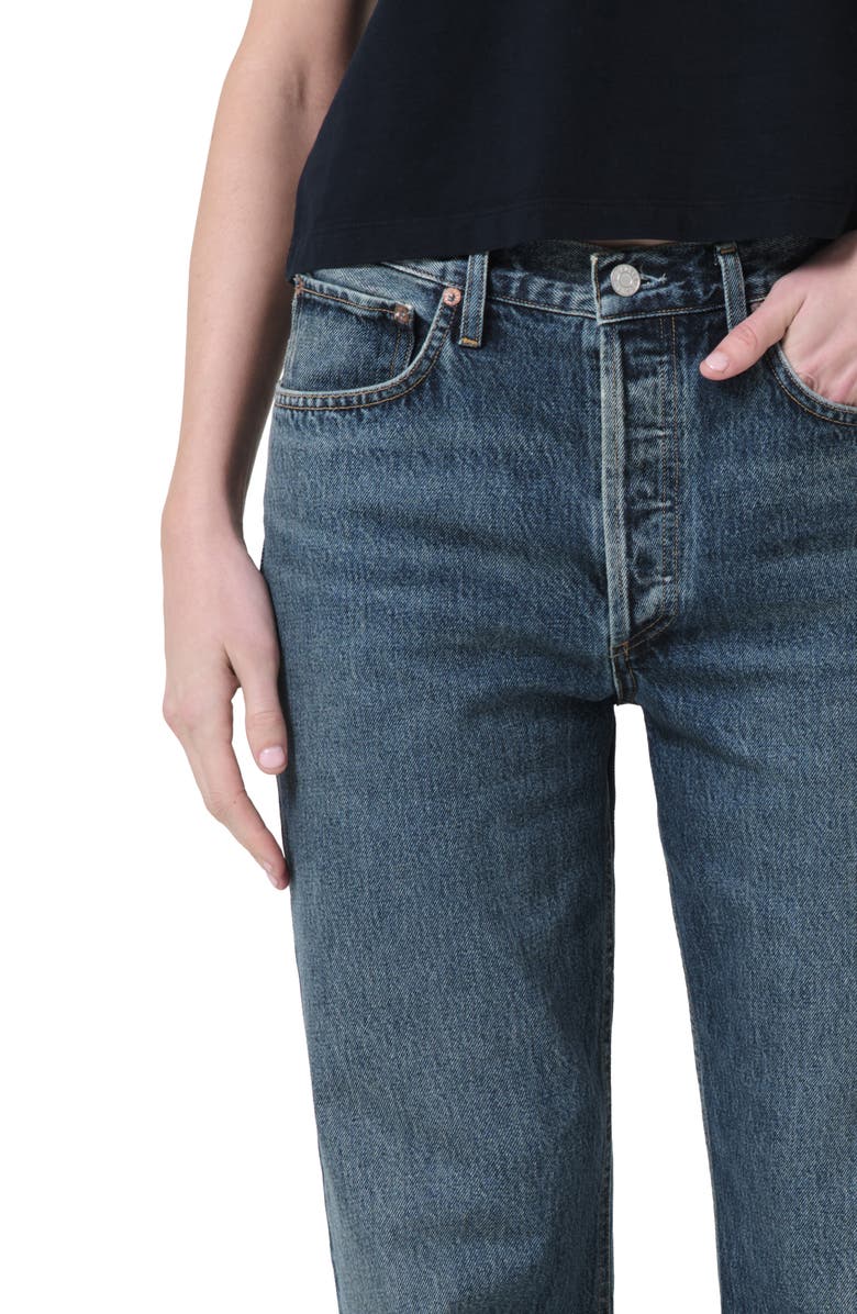 AGOLDE Fran High Waist Cuff Wide Leg Jeans, Alternate, color,